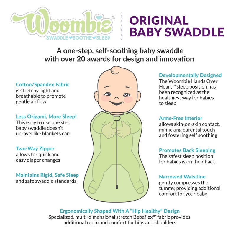 Woombie Air Nursery Swaddling Blanket - for Babies Up to 6 Months - Vented (Pink Posey, 14-19 lbs) - Image 2